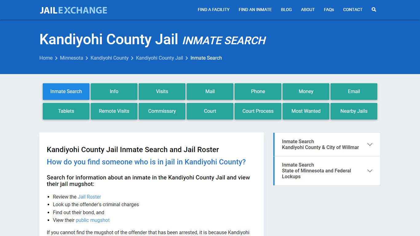 Kandiyohi County Jail Inmate Search - Jail Exchange